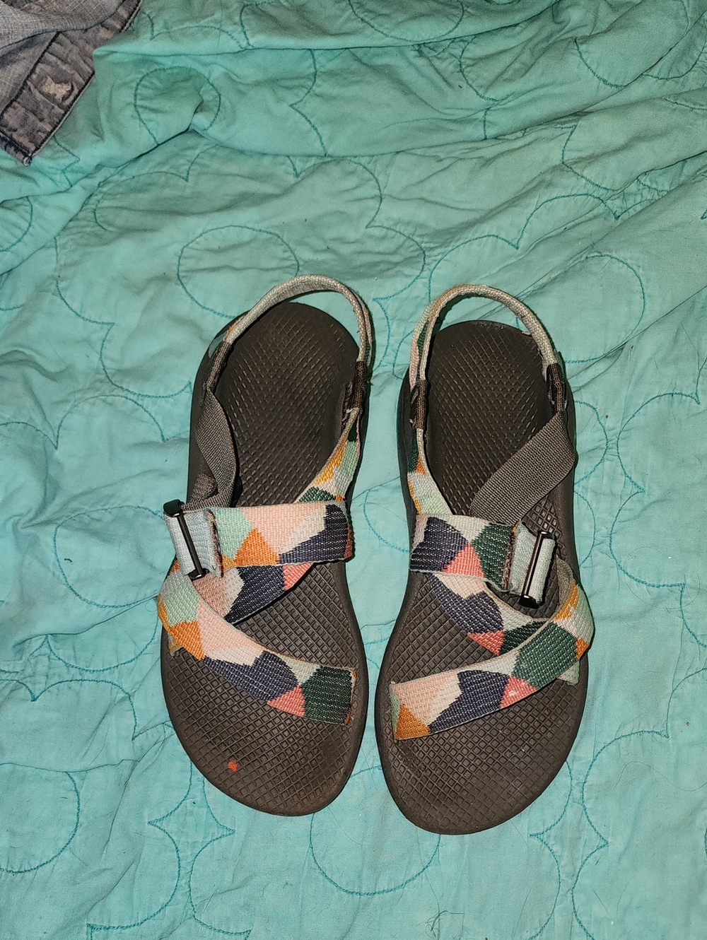Multicolor Chaco Geometric Strap Sandals